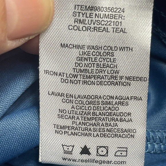 Reel‎ Life Mens XL Long Sleeve Performance Fishing Shirt Blue Crew Neck Logo - Picture 8 of 12